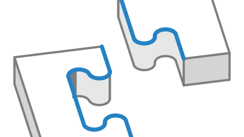 Vyříznutý puzzle spoj bez sražení