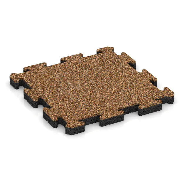 Vnitřní podlahová dlaždice puzzle von WARCO im Farbdesign Terra Cotta mit den Abmessungen 500 x 500 x 40 mm. Produktfoto von Artikel 5931 in der Aufsicht von schräg vorne.