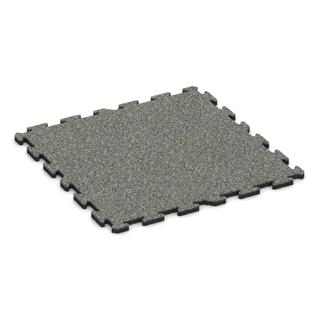 Vnitřní podlahová dlaždice puzzle von WARCO im Farbdesign Šedý granit mit den Abmessungen 1000 x 1000 x 30 mm. Produktfoto von Artikel 5848 in der Aufsicht von schräg vorne.