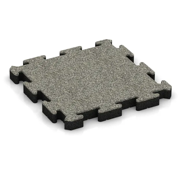 Sportovní povrch z gumy HD von WARCO im Farbdesign Světlý granit mit den Abmessungen 500 x 500 x 50 mm. Produktfoto von Artikel 4161 in der Aufsicht von schräg vorne.