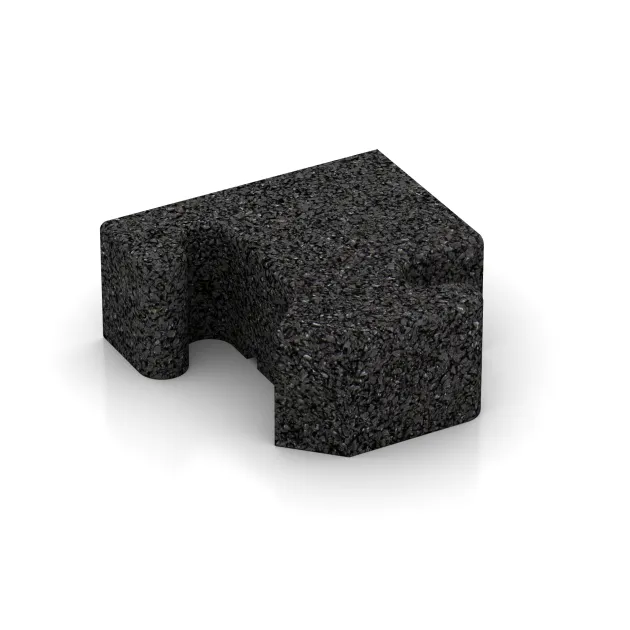 Material sample von WARCO im Farbdesign Antracit mit den Abmessungen ca. 100 x 100 x 50 mm. Produktfoto von Artikel 2610 in der Aufsicht von schräg vorne.