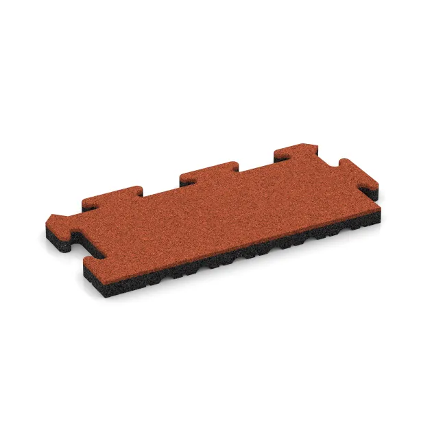 Okrajová dlaždice von WARCO im Farbdesign Světle červenooranžová mit den Abmessungen 500 x 235 x 30 mm. Produktfoto von Artikel 5315 in der Aufsicht von schräg vorne.