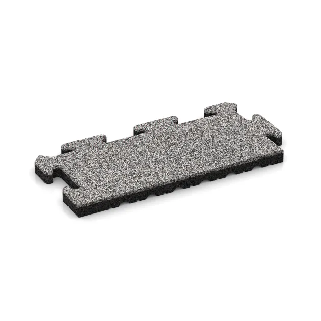 Okrajová dlaždice von WARCO im Farbdesign Šedý melange mit den Abmessungen 500 x 235 x 30 mm. Produktfoto von Artikel 4847 in der Aufsicht von schräg vorne.
