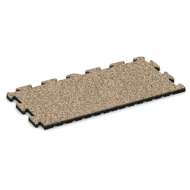 Okrajová dlaždice HD von WARCO im Farbdesign Travertin mit den Abmessungen 1000 x 485 x 30 mm. Produktfoto von Artikel 5041 in der Aufsicht von schräg vorne.
