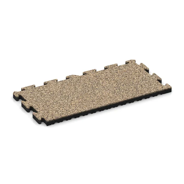Okrajová dlaždice HD von WARCO im Farbdesign Travertin mit den Abmessungen 1000 x 485 x 40 mm. Produktfoto von Artikel 5122 in der Aufsicht von schräg vorne.