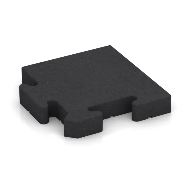 Rohová dlaždice HD Fine von WARCO im Farbdesign Antracit mit den Abmessungen 235 x 235 x 40 mm. Produktfoto von Artikel 4993 in der Aufsicht von schräg vorne.