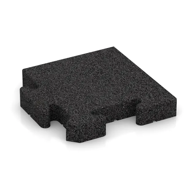 Rohová dlaždice HD von WARCO im Farbdesign Antracit mit den Abmessungen 235 x 235 x 40 mm. Produktfoto von Artikel 4999 in der Aufsicht von schräg vorne.