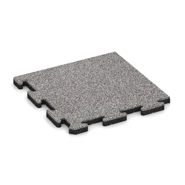 Rohová dlaždice von WARCO im Farbdesign Šedý melange mit den Abmessungen 485 x 485 x 30 mm. Produktfoto von Artikel 5011 in der Aufsicht von schräg vorne.
