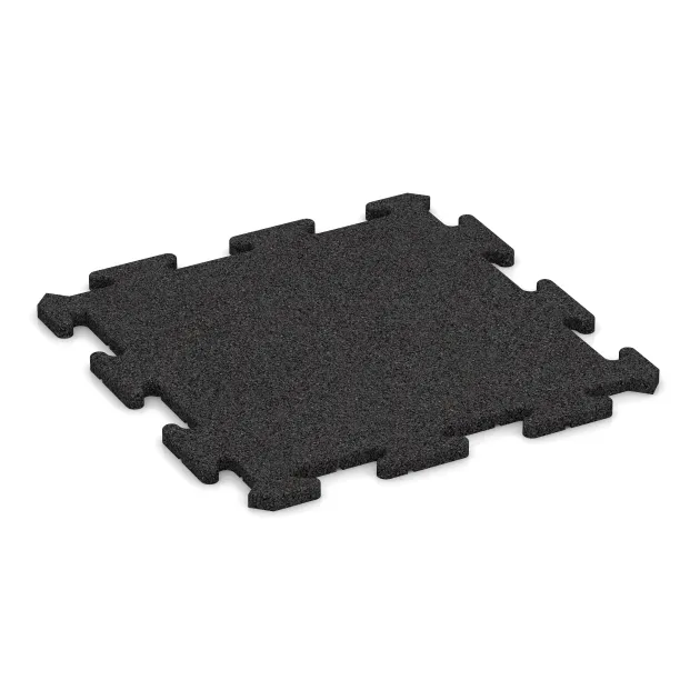 Vnitřní podlahová dlaždice puzzle von WARCO im Farbdesign Antracit mit den Abmessungen 500 x 500 x 18 mm. Produktfoto von Artikel 6102 in der Aufsicht von schräg vorne.