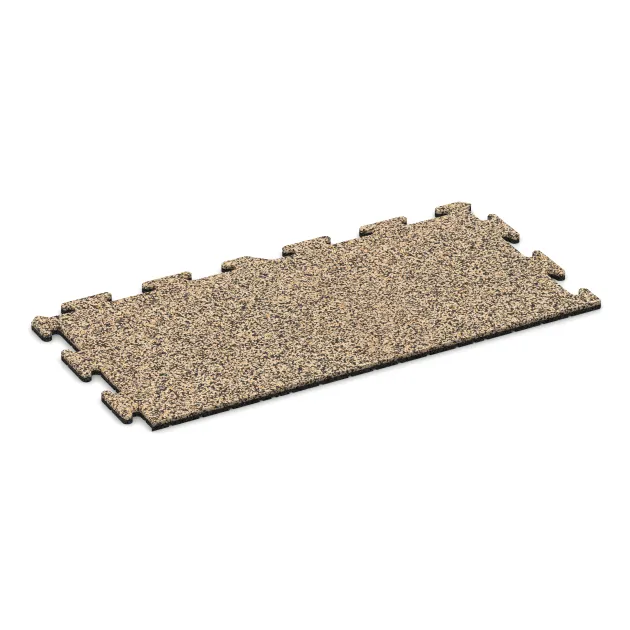 Okrajová dlaždice HD von WARCO im Farbdesign Travertin mit den Abmessungen 1000 x 485 x 18 mm. Produktfoto von Artikel 4773 in der Aufsicht von schräg vorne.