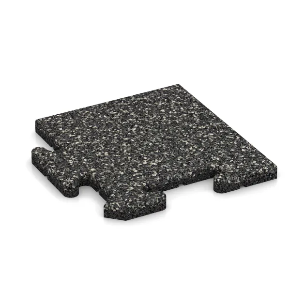 Rohová dlaždice von WARCO im Farbdesign Tmavě šedý granit mit den Abmessungen 235 x 235 x 18 mm. Produktfoto von Artikel 4714 in der Aufsicht von schräg vorne.