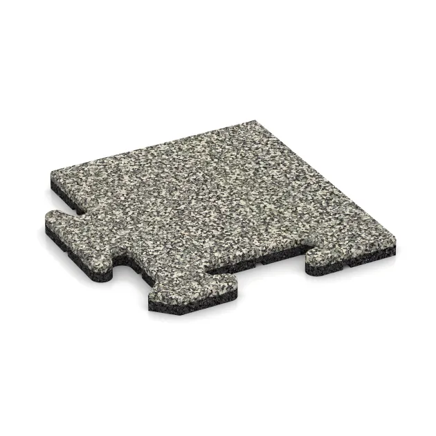 Rohová dlaždice von WARCO im Farbdesign Světlý granit mit den Abmessungen 235 x 235 x 18 mm. Produktfoto von Artikel 4710 in der Aufsicht von schräg vorne.