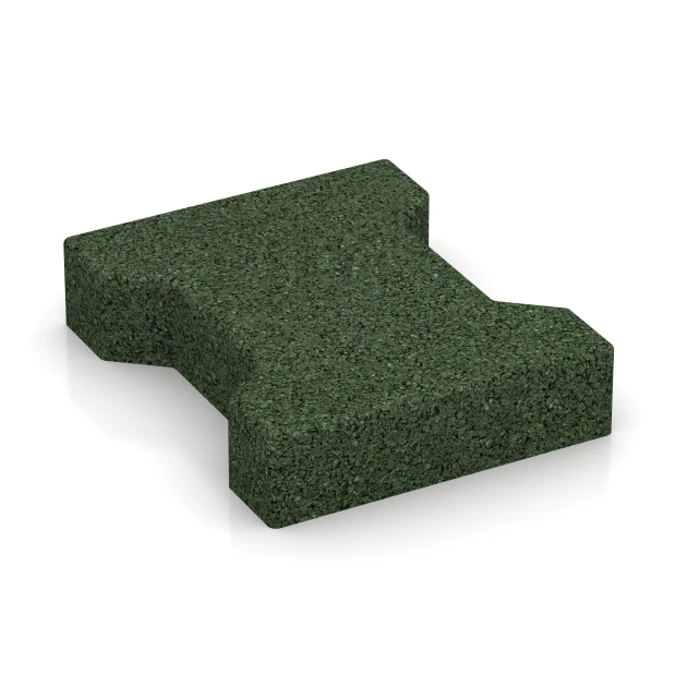 Gumová zámková dlažba von WARCO im Farbdesign Travní zelená mit den Abmessungen 20 x 16,5 x 4,3 cm | 0,0278 m². Produktfoto von Artikel 3605 in der Aufsicht von schräg vorne.