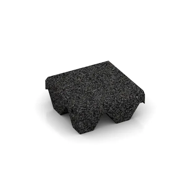Material sample von WARCO im Farbdesign Antracit mit den Abmessungen ca. 100 x 100 x 45 mm. Produktfoto von Artikel 0507 in der Aufsicht von schräg vorne.