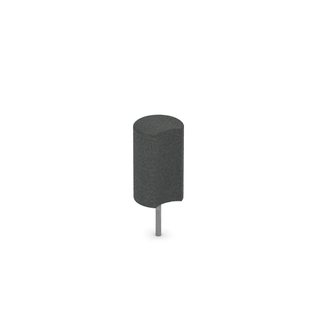 Rubber granulate palisade von WARCO im Farbdesign Šedá břidlice mit den Abmessungen ø 250 x 400 mm. Produktfoto von Artikel 2553 in der Aufsicht von schräg vorne.