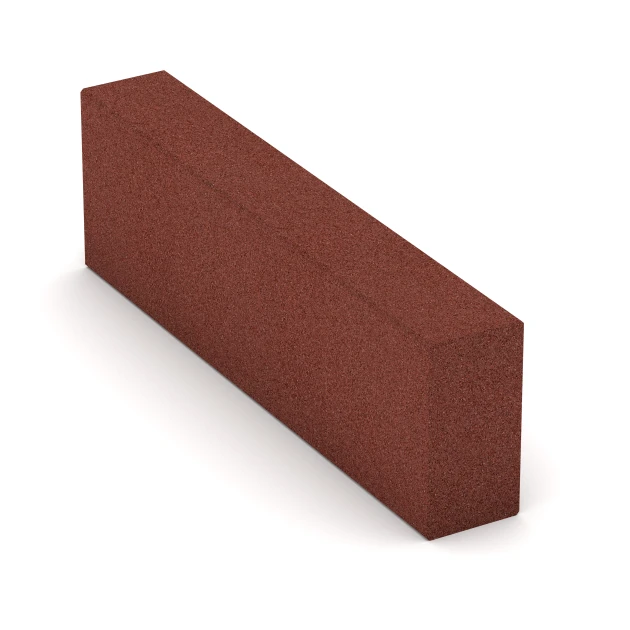 Schod z gumového granulátu von WARCO im Farbdesign Cihlově červená mit den Abmessungen 100 x 30 x 15 cm. Produktfoto von Artikel 7029 in der Aufsicht von schräg vorne.