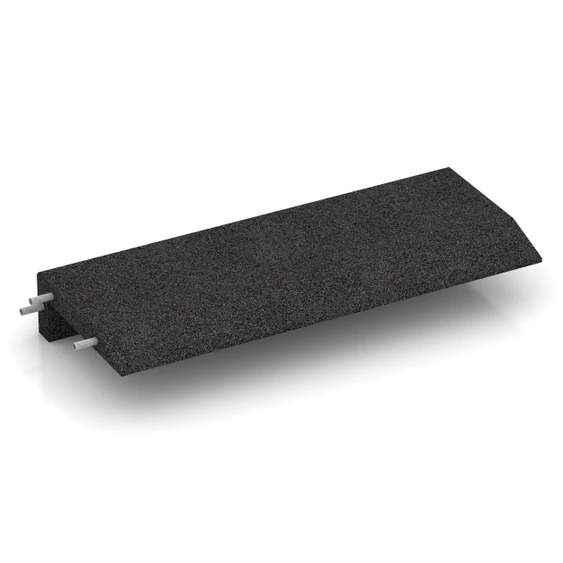 Kryt obrubníku z pryže von WARCO im Farbdesign Antracit mit den Abmessungen 100 × 40 cm | 5/15 cm. Produktfoto von Artikel 2607 in der Aufsicht von schräg vorne.