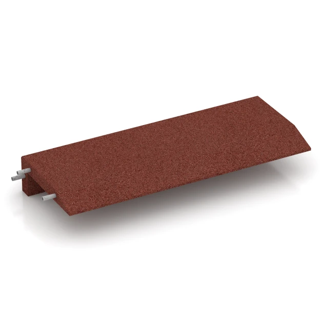 Kryt obrubníku z pryže von WARCO im Farbdesign Cihlově červená mit den Abmessungen 100 × 40 cm | 5/15 cm. Produktfoto von Artikel 2606 in der Aufsicht von schräg vorne.