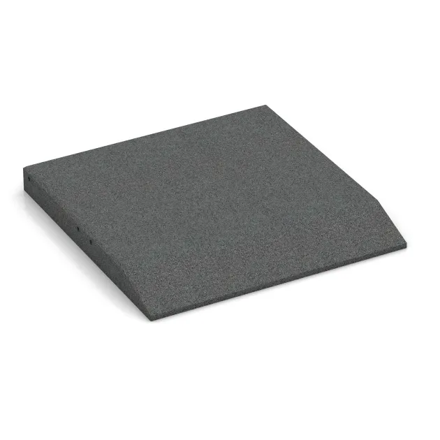 Edge tile (one chamfered side) von WARCO im Farbdesign Šedá břidlice mit den Abmessungen 500 x 500 x 50 mm. Produktfoto von Artikel 0442 in der Aufsicht von schräg vorne.