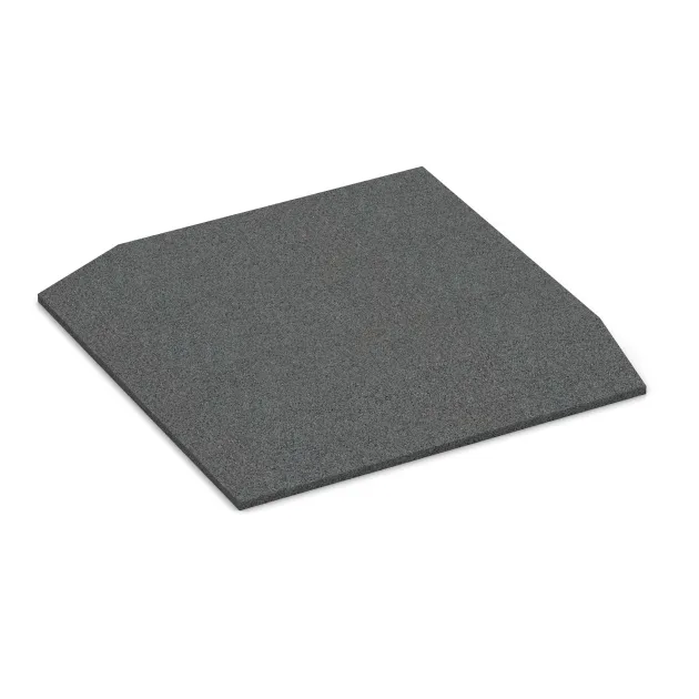 Corner tile (two chamfered sides) von WARCO im Farbdesign Šedá břidlice mit den Abmessungen 500 x 500 x 50 mm. Produktfoto von Artikel 0484 in der Aufsicht von schräg vorne.