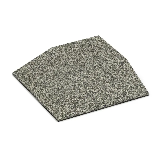 Corner tile (two chamfered sides) von WARCO im Farbdesign Světlý granit mit den Abmessungen 500 x 500 x 100 mm. Produktfoto von Artikel 3830 in der Aufsicht von schräg vorne.