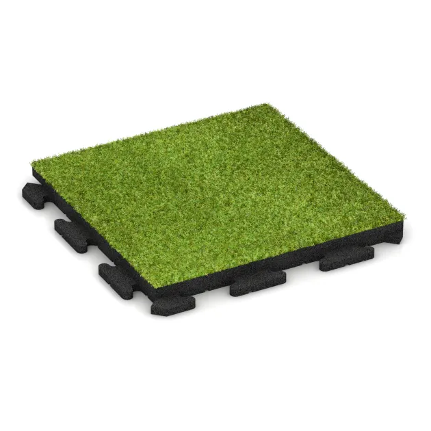 Podlahová krytina pro psy von WARCO im Farbdesign Zelená umělá tráva mit den Abmessungen 500 x 500 x 40 mm. Produktfoto von Artikel 4088 in der Aufsicht von schräg vorne.