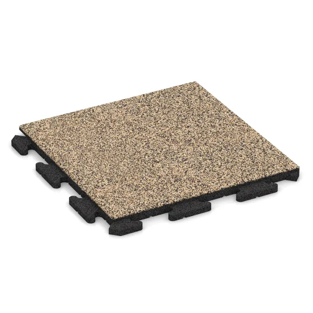 Terasa dlaždice Classic von WARCO im Farbdesign Travertin mit den Abmessungen 500 x 500 x 30 mm. Produktfoto von Artikel 1150 in der Aufsicht von schräg vorne.