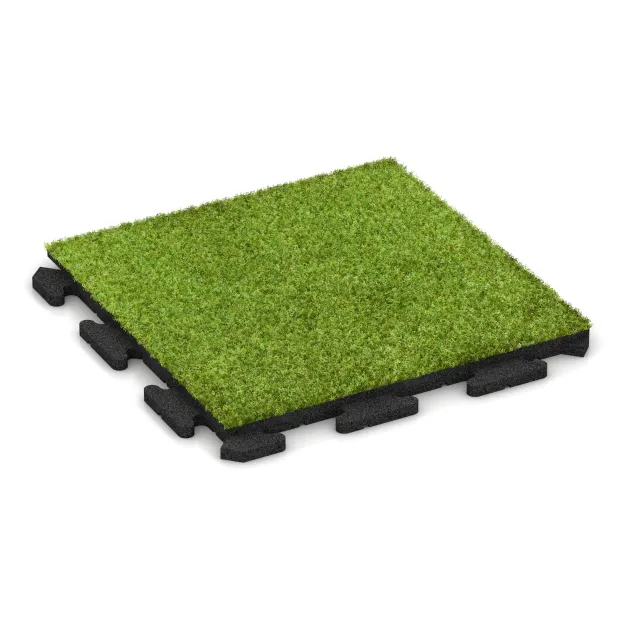 Podlahová krytina pro psy von WARCO im Farbdesign Zelená umělá tráva mit den Abmessungen 500 x 500 x 30 mm. Produktfoto von Artikel 4087 in der Aufsicht von schräg vorne.