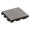 Sportovní podlaha Fitness Gumové Dlaždice Classic von WARCO im Farbdesign Šedý melange mit den Abmessungen 500 x 500 x 50 mm. Produktfoto von Artikel 4630 in der Aufsicht von schräg vorne.