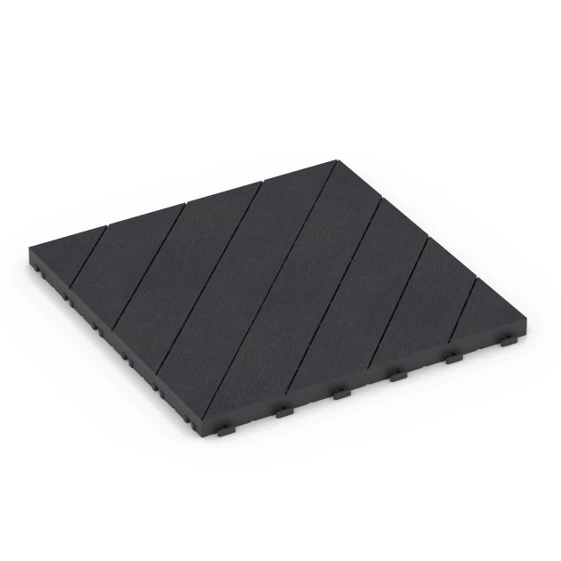 Rybí kost – Terasové dlaždice von WARCO im Farbdesign Břidlice mit den Abmessungen 38,5 x 38,5 x 2 cm. Produktfoto von Artikel 6325 in der Aufsicht von schräg vorne.