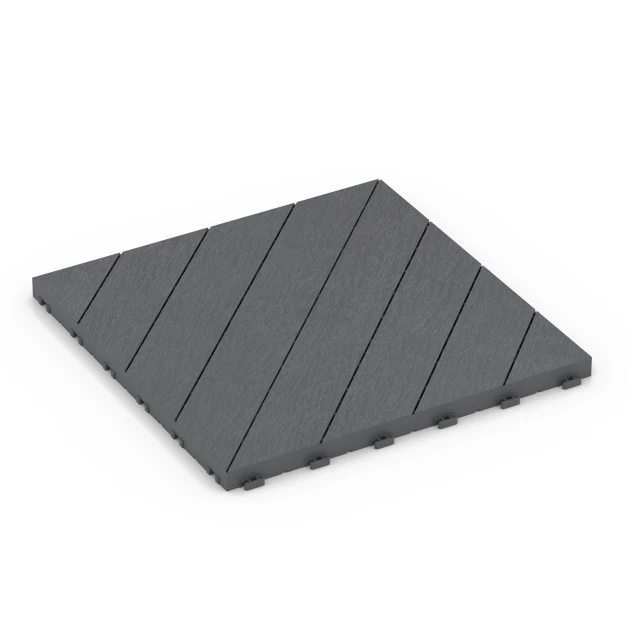 Rybí kost – Terasové dlaždice von WARCO im Farbdesign Stříbrošedá mit den Abmessungen 38,5 x 38,5 x 2 cm. Produktfoto von Artikel 6326 in der Aufsicht von schräg vorne.
