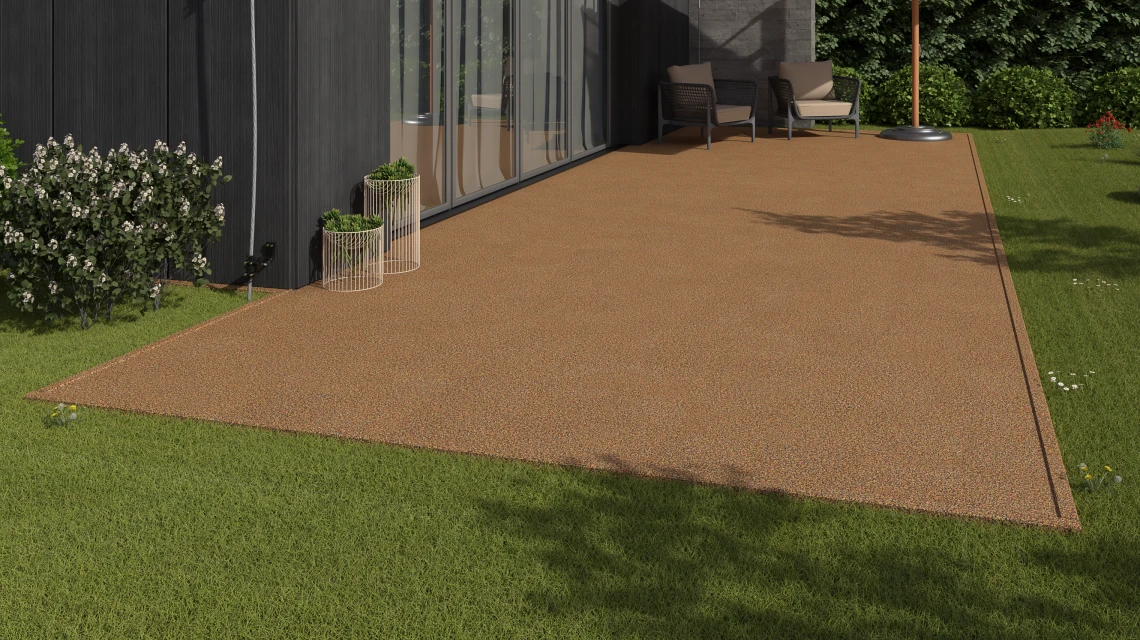 Beispielhafte Verlegung für den Artikel 3731 von WARCO - Dlaždice na terasu, Farbton Terakota in der Abmessung 30,6 x 30,6 x 2 cm | 0,094 m².