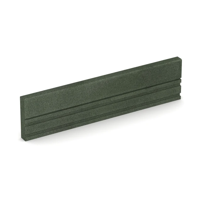 Flexibilní gumový obrubník von WARCO im Farbdesign Travní zelená mit den Abmessungen 100 x 5 x 25 cm. Produktfoto von Artikel 3786 in der Aufsicht von schräg vorne.