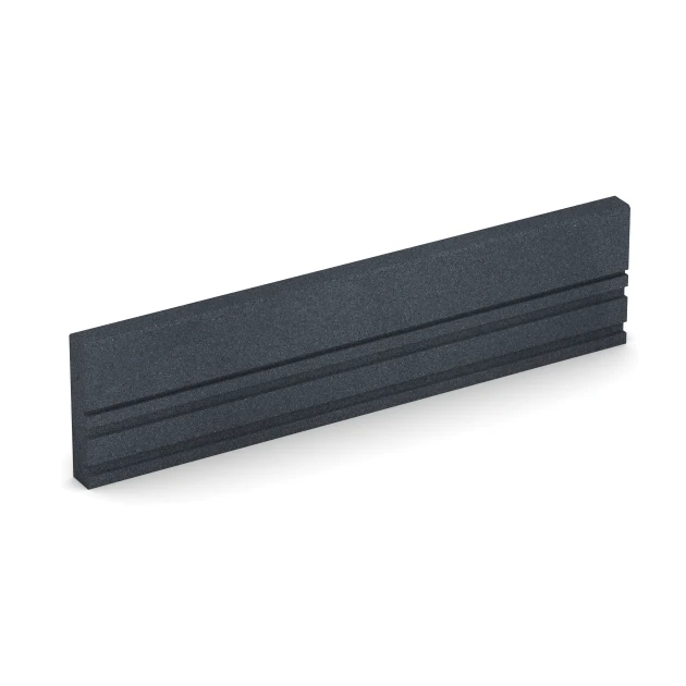 Flexibilní gumový obrubník von WARCO im Farbdesign Břidlicová šedá mit den Abmessungen 100 × 5 × 25 cm. Produktfoto von Artikel 6213 in der Aufsicht von schräg vorne.