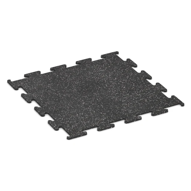 Fitness Performance Elite gumová podlaha do fitness von WARCO im Farbdesign Lehce šedě kropenatá mit den Abmessungen 100 x 100 x 1,5 cm | 1,00 m². Produktfoto von Artikel 3777 in der Aufsicht von schräg vorne.
