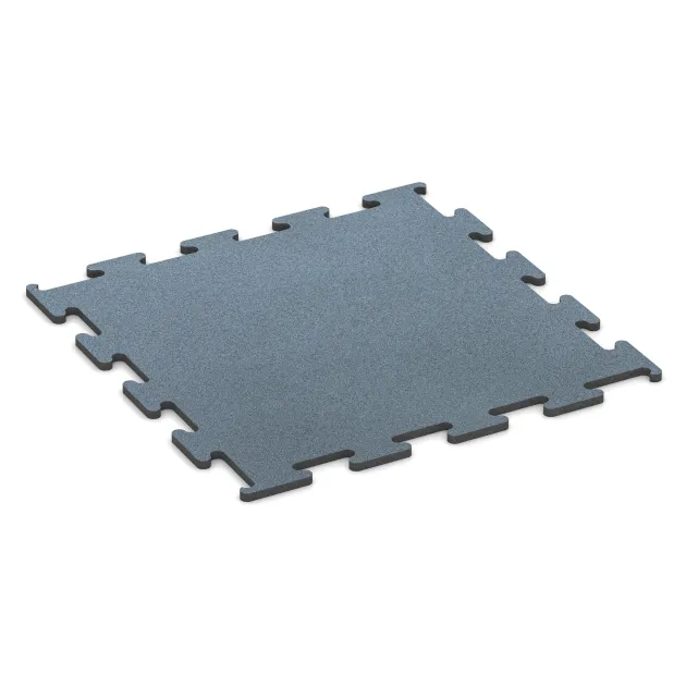 Sportovní podlaha Fitness Performance Elite von WARCO im Farbdesign Stříbrně šedá mit den Abmessungen 1000 x 1000 x 20 mm. Produktfoto von Artikel 6162 in der Aufsicht von schräg vorne.