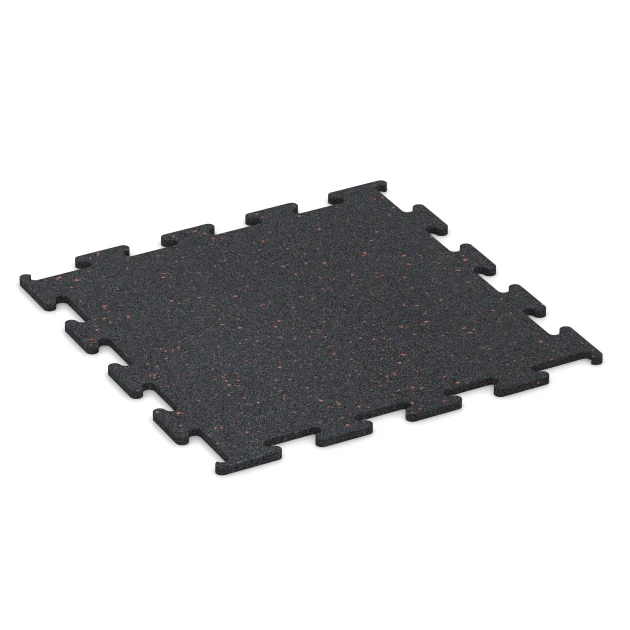 Fitness Performance Elite gumová podlaha do fitness von WARCO im Farbdesign Lehce červeně kropenatá mit den Abmessungen 50 x 50 x 1 cm | 0,25 m². Produktfoto von Artikel 3765 in der Aufsicht von schräg vorne.