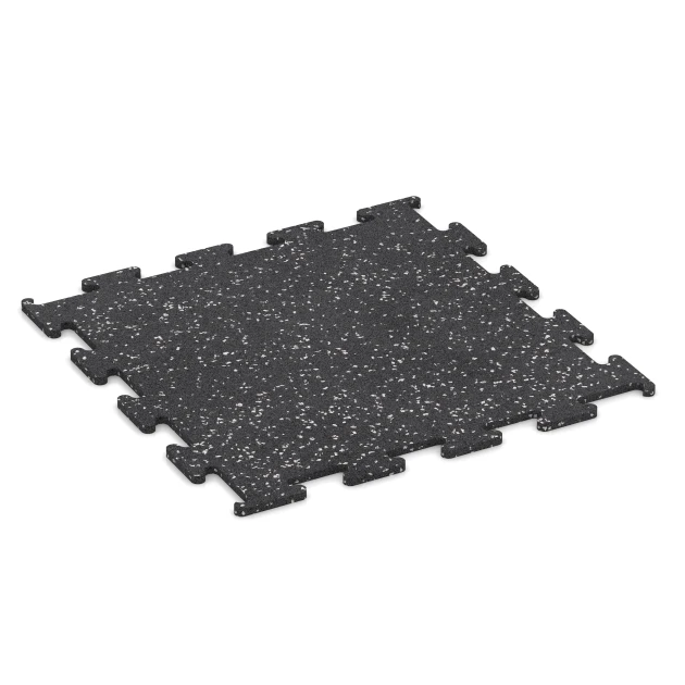 Fitness Performance Elite gumová podlaha do fitness von WARCO im Farbdesign Lehce šedě kropenatá mit den Abmessungen 50 x 50 x 1 cm | 0,25 m². Produktfoto von Artikel 3779 in der Aufsicht von schräg vorne.