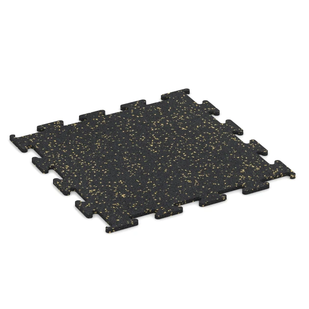 Fitness Performance Elite gumová podlaha do fitness von WARCO im Farbdesign Lehce žlutě kropenatá mit den Abmessungen 50 x 50 x 1 cm | 0,25 m². Produktfoto von Artikel 3764 in der Aufsicht von schräg vorne.