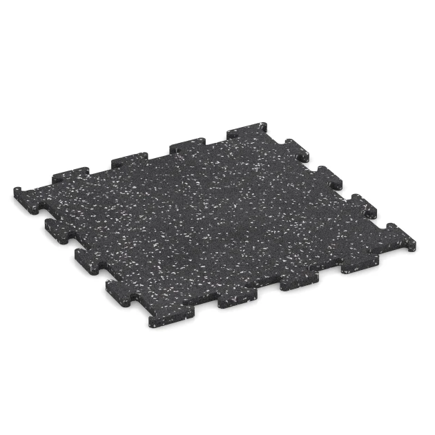 Fitness Performance Elite gumová podlaha do fitness von WARCO im Farbdesign Lehce šedě kropenatá mit den Abmessungen 50 x 50 x 1,5 cm | 0,25 m². Produktfoto von Artikel 3780 in der Aufsicht von schräg vorne.