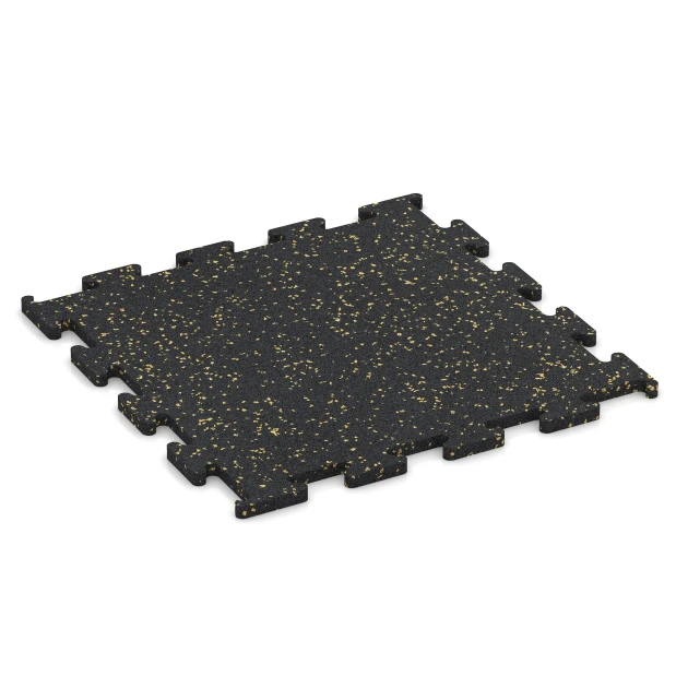 Fitness Performance Elite gumová podlaha do fitness von WARCO im Farbdesign Lehce žlutě kropenatá mit den Abmessungen 50 x 50 x 1,5 cm | 0,25 m². Produktfoto von Artikel 3768 in der Aufsicht von schräg vorne.