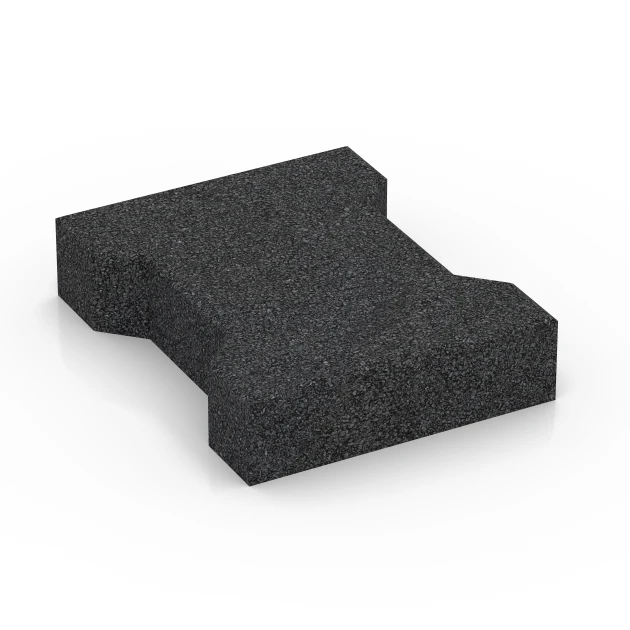 Gumová zámková dlažba pro koně von WARCO im Farbdesign Antracit mit den Abmessungen 20 x 16,5 x 4,5 cm | 0,0278 m². Produktfoto von Artikel 7068 in der Aufsicht von schräg vorne.