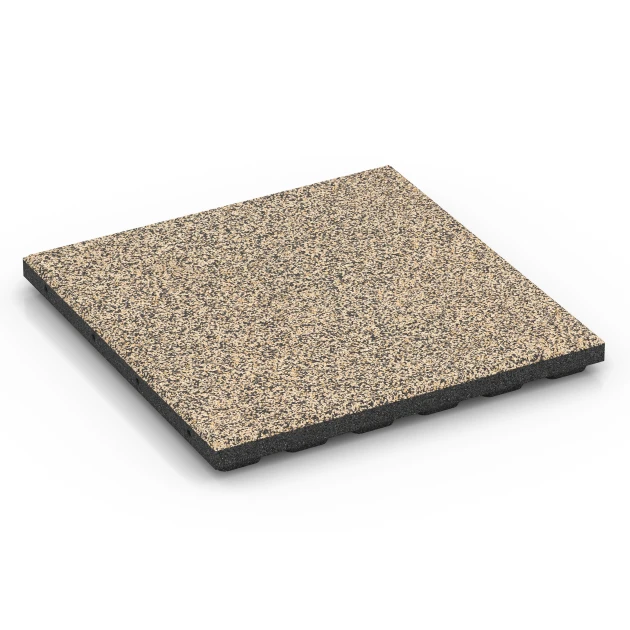 Terasová dlaždice Classic von WARCO im Farbdesign Travertin mit den Abmessungen 50 x 50 x 4 cm. Produktfoto von Artikel 6369 in der Aufsicht von schräg vorne.
