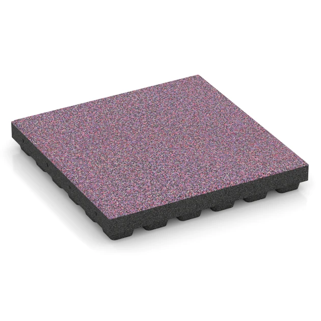 Dopadová dlaždice EPDM – 210 cm von WARCO im Farbdesign Levandule mit den Abmessungen 50 x 50 x 7 cm | 0,25 m². Produktfoto von Artikel 6445 in der Aufsicht von schräg vorne.