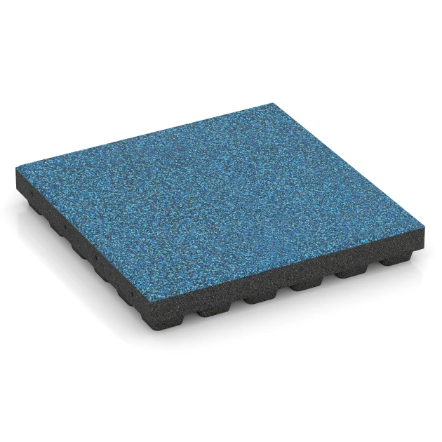 Dopadová dlaždice EPDM – 210 cm von WARCO im Farbdesign Atlantik mit den Abmessungen 50 x 50 x 7 cm | 0,25 m². Produktfoto von Artikel 6447 in der Aufsicht von schräg vorne.