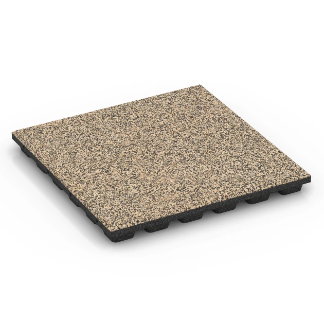 Dopadová dlažba – 160 cm von WARCO im Farbdesign Travertin mit den Abmessungen 50 x 50 x 4,8 cm. Produktfoto von Artikel 6437 in der Aufsicht von schräg vorne.