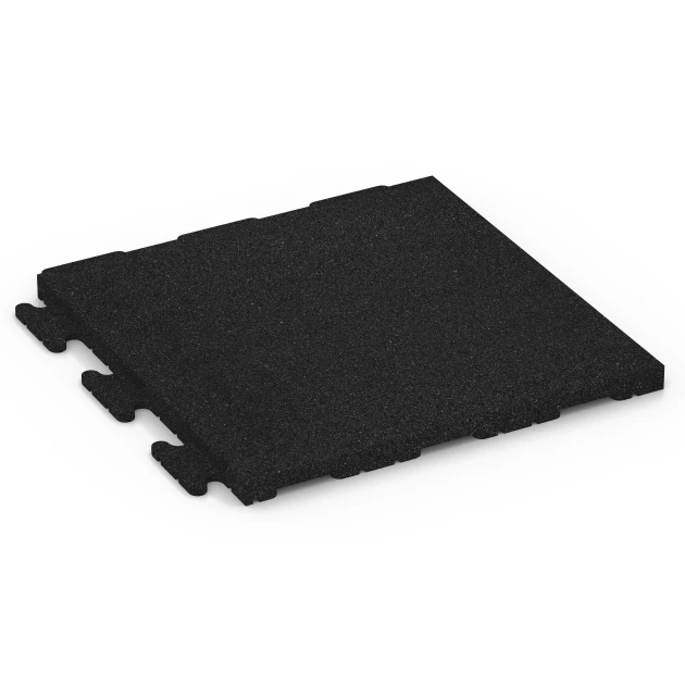 Fitness podlahová dlaždice Classic von WARCO im Farbdesign Antracit mit den Abmessungen 50 x 50 x 3 cm | 0,25 m². Produktfoto von Artikel 6190 in der Aufsicht von schräg vorne.