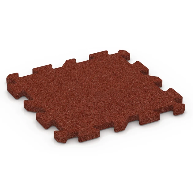 Dopadová dlaždice – 100 cm von WARCO im Farbdesign Cihlově červená mit den Abmessungen 50 x 50 x 3 cm | 0,25 m². Produktfoto von Artikel 6394 in der Aufsicht von schräg vorne.