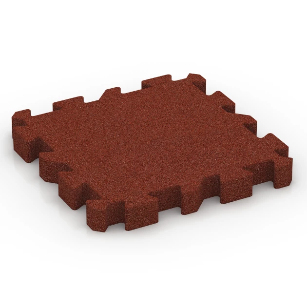 Puzzle dlaždice na dětské hřiště von WARCO im Farbdesign Cihlově červená mit den Abmessungen 50 x 50 x 6 cm | 0,25 m². Produktfoto von Artikel 6310 in der Aufsicht von schräg vorne.