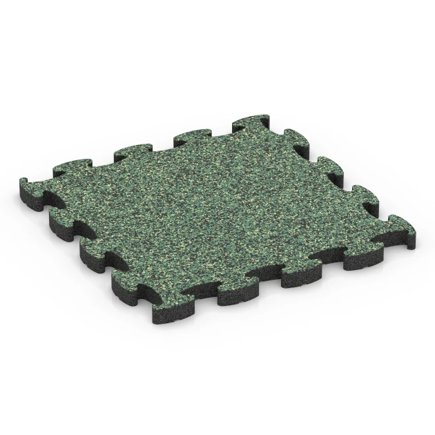 Fitness Max Floor System von WARCO im Farbdesign Anglický trávník mit den Abmessungen 44,6 x 44,6 × 2,8 cm. Produktfoto von Artikel 6879 in der Aufsicht von schräg vorne.